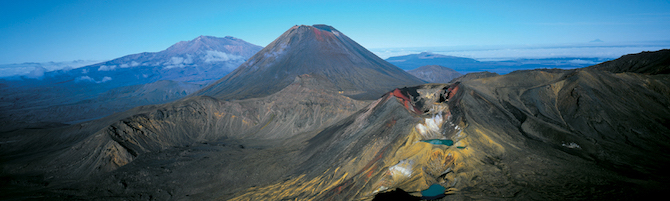 Dunkle Vulkane des Tongariro NP bekannt als Mordor